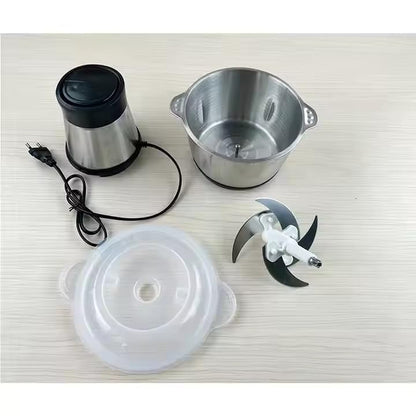 Electric Meat Grinder 2L Stainless Steel Electric Meat Chopper Food Processor Machine For Meat, Vegetables, Fruits and Nuts Fruit Mixer Nuts Grinder Blender Fillings Maker