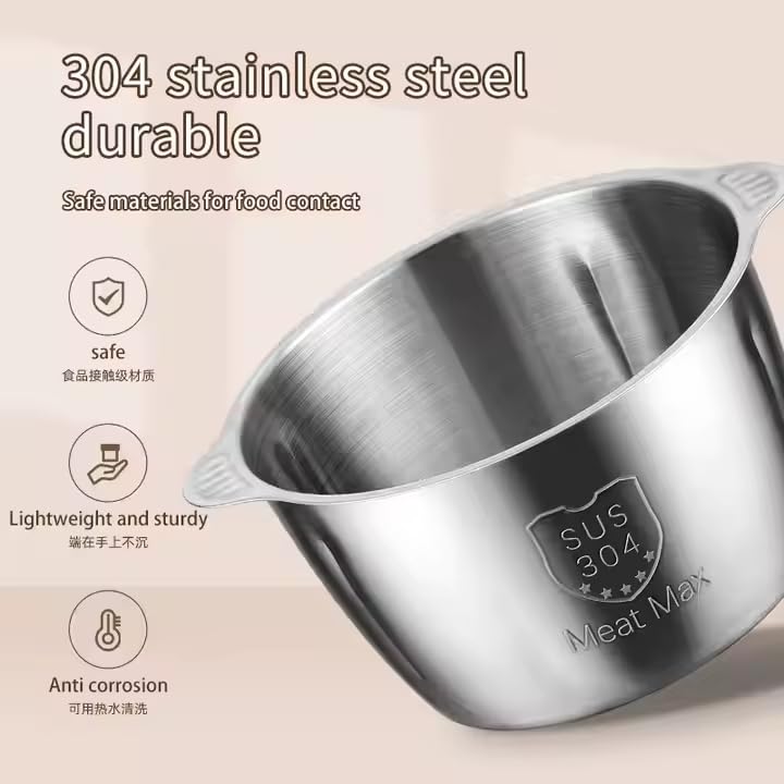 Electric Meat Grinder 2L Stainless Steel Electric Meat Chopper Food Processor Machine For Meat, Vegetables, Fruits and Nuts Fruit Mixer Nuts Grinder Blender Fillings Maker