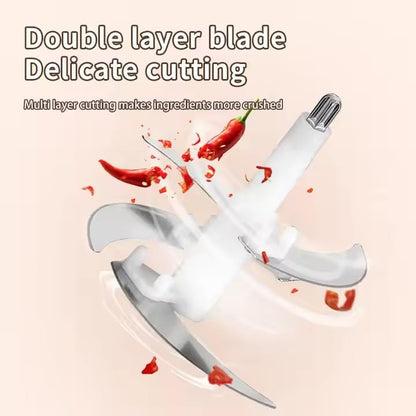 Electric Meat Grinder 2L Stainless Steel Electric Meat Chopper Food Processor Machine For Meat, Vegetables, Fruits and Nuts Fruit Mixer Nuts Grinder Blender Fillings Maker